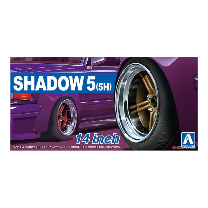 Kit de roues 66 SHADOW5 5H 14 Inch - 1/24 - AOSHIMA 05437