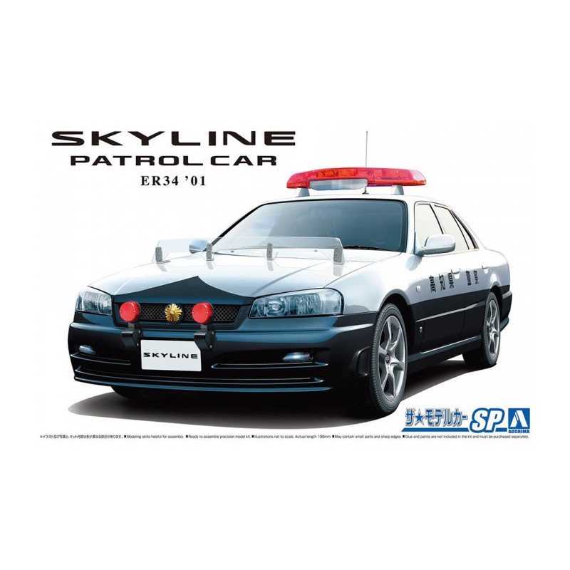 Nissan ER34 Skyline Patrol Car 2001 - 1/24 - AOSHIMA 06125