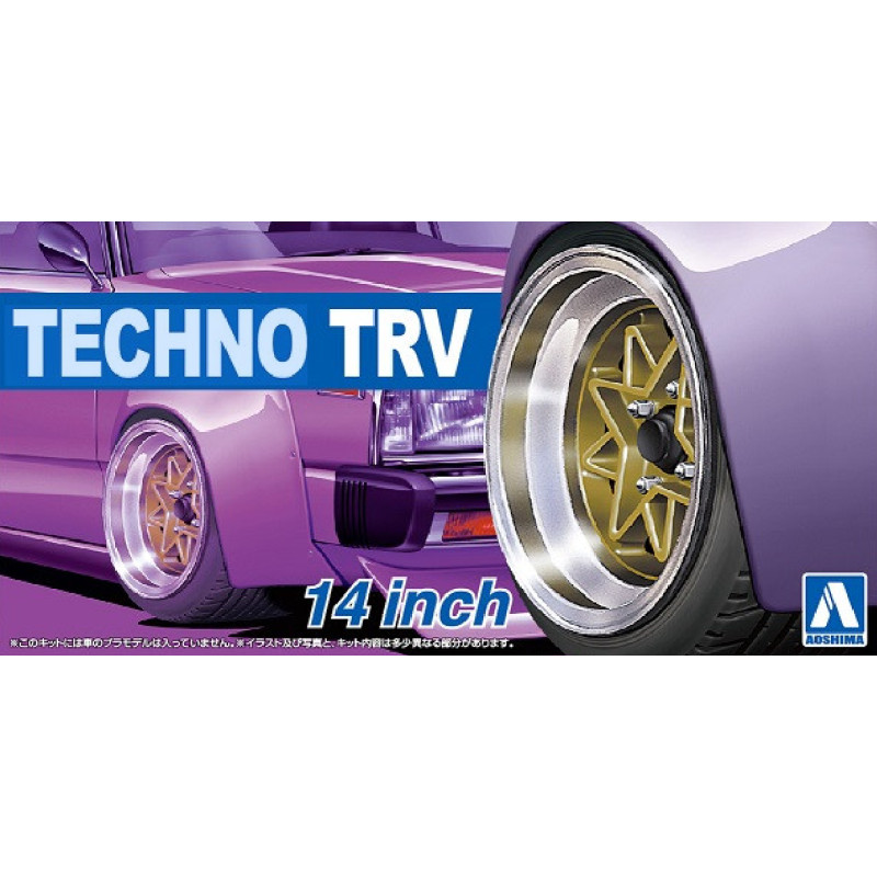 Set de roues 53 Techno Trv 14" - 1/24 - AOSHIMA 05386