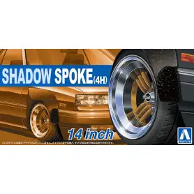 Set de roues 29 Shadow Spoke 4H 14" - 1/24 - AOSHIMA 05322