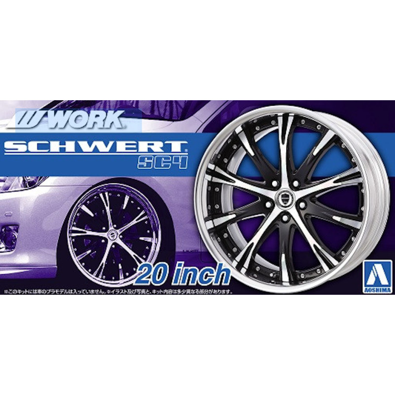 Set de roues 26 Work Scwhert SC4 20" - 1/24 - AOSHIMA 05276