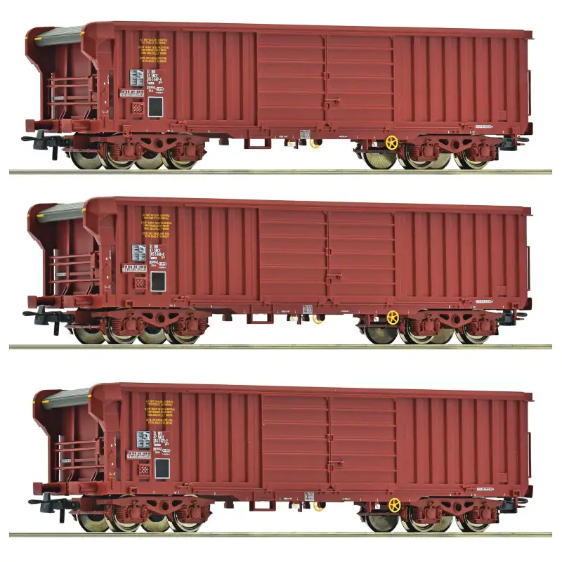 Set de 3 Wagons à toit ouvrant SNCF ép. IV - HO 1/87 - ROCO 6600285