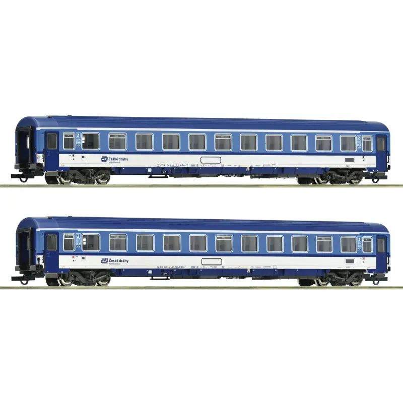 2x voitures Eurofima Bmz CD, ép. VI - HO 1/87 - ROCO 6200157