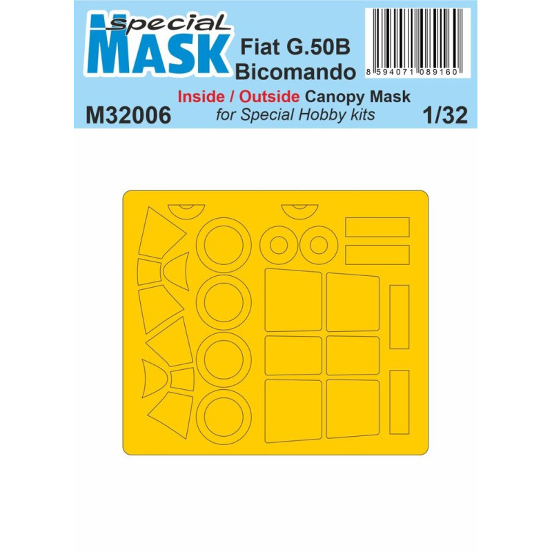 Masque peinture Fiat G.50B Bicomando - Caches de protection - 1/32 - SPECIAL HOBBY 100-M32006
