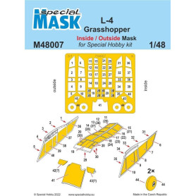 L-4 Grasshopper masques intérieur/extérieur - 1/48 - SPECIAL HOBBY 100-M48007