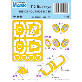 T-2 Buckeye Masques intérieur/extérieur - 1/48 - SPECIAL HOBBY 100-M48018