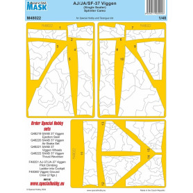 Masque peinture AJ/JA/SF-37 Viggen Splinter Camo - 1/48 - SPECIAL HOBBY 100-M48022