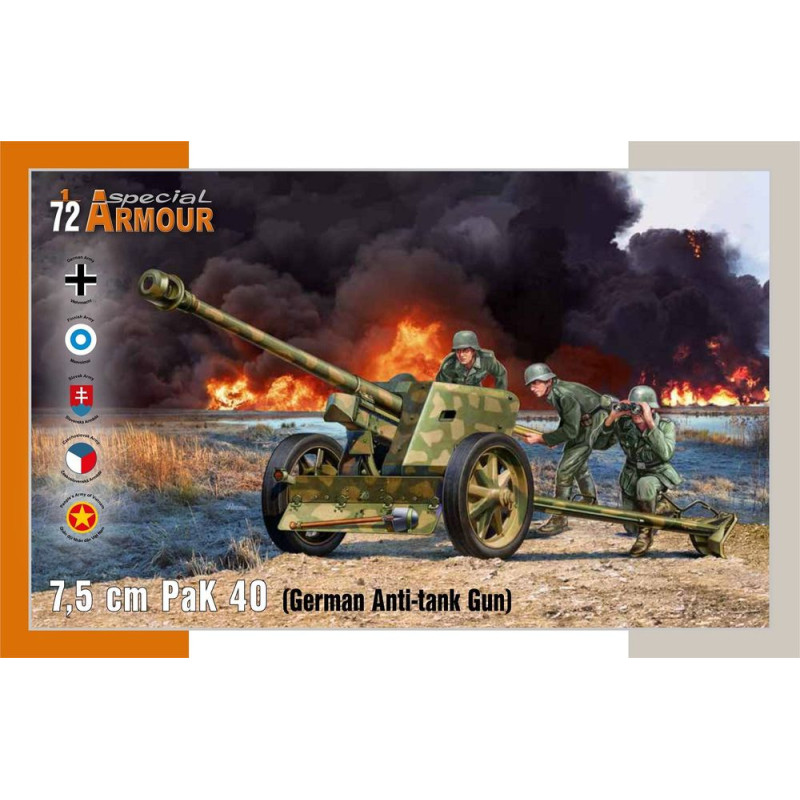 Canon antichar allemand PaK 40 de 7,5 cm - 1/72 - SPECIAL HOBBY 100-SA72025