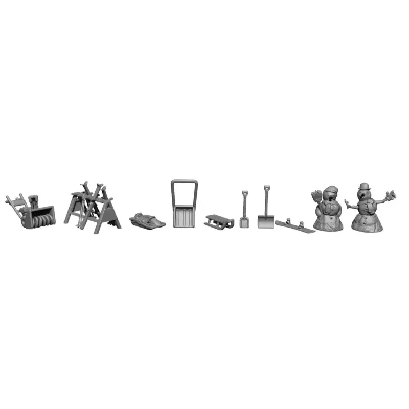 Accessoires pour l'hiver à peindre - HO 1/87 - NOCH 16428