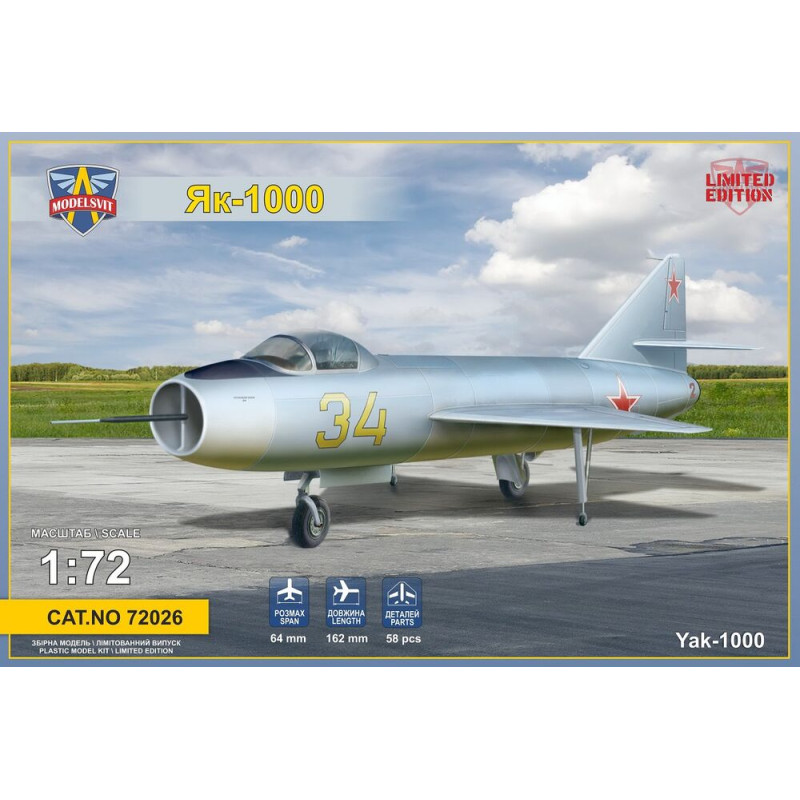 Yak-1000 démonstrateur supersonique - 1/72 - MODELSVIT 72026