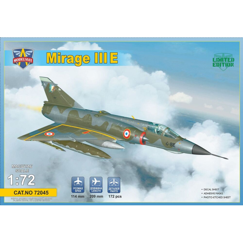 Mirage IIIE chasseur-bombardier - 1/72 - MODELSVIT 72045