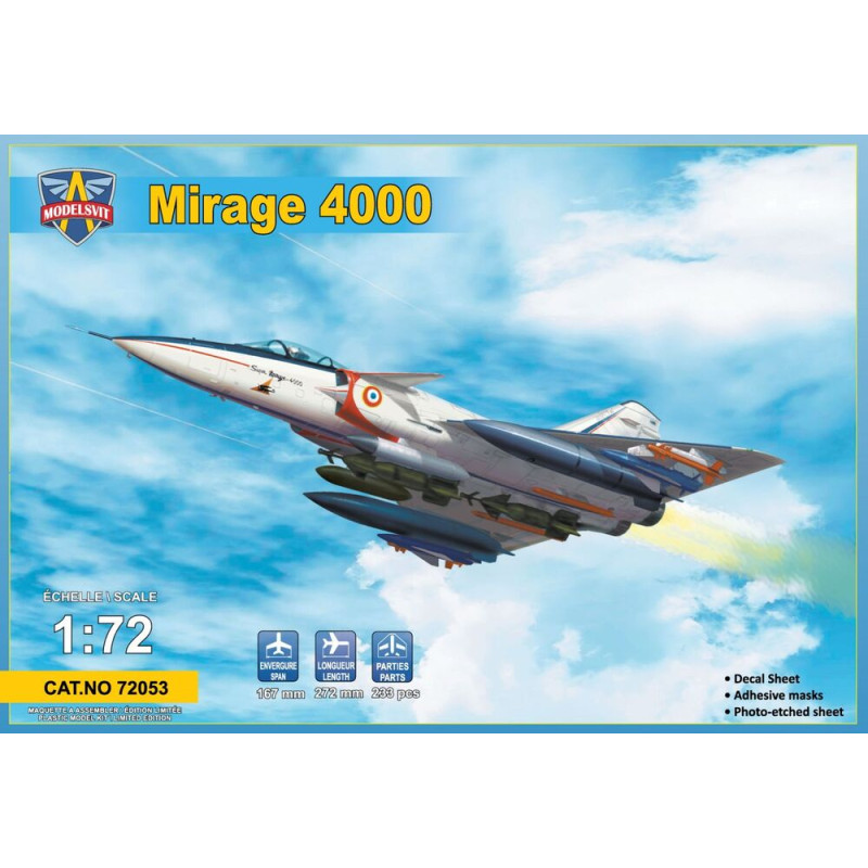 Mirage 4000 avec armement - 1/72 - MODELSVIT 72053