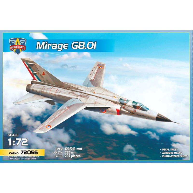 Mirage G8.01 chasseur expérimental à géométrie variable - 1/72 - MODELSVIT 72056