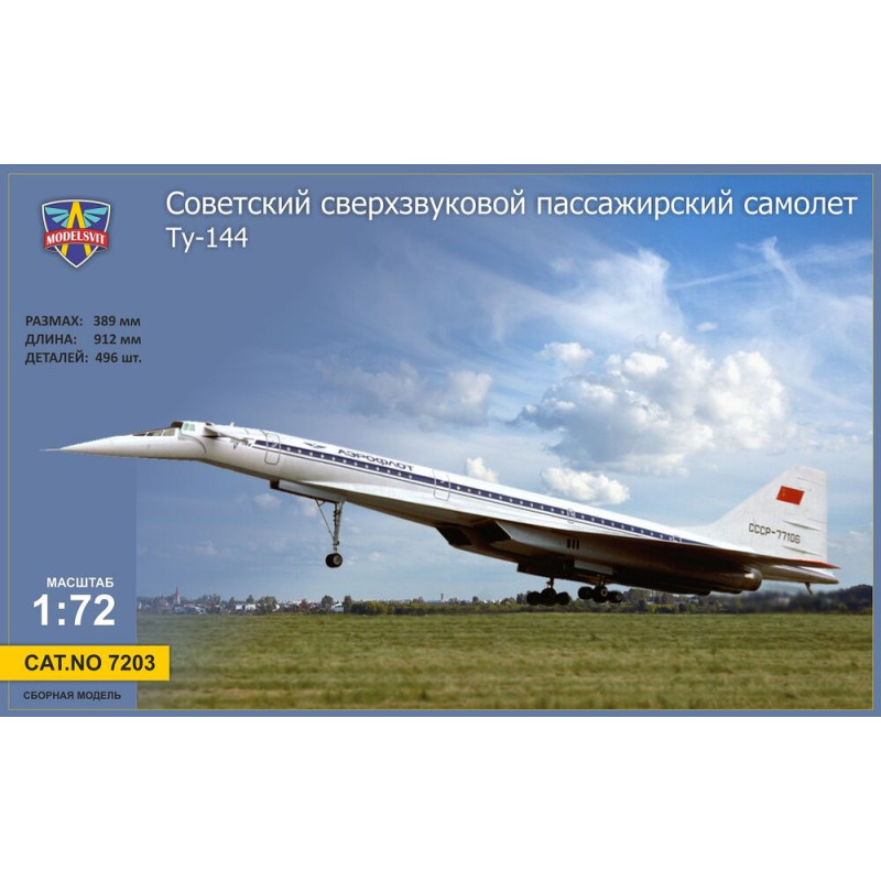 Avion de ligne supersonique Tu-144 - 1/72 - MODELSVIT 7203
