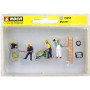 4 maçons et accessoires - Echelle HO 1/87 - NOCH 15055