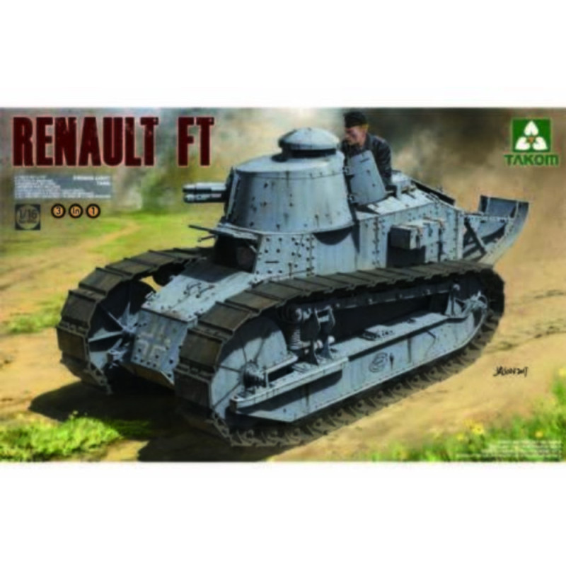 Char léger français Renault FT-17 (3 en 1) - 1/16 - TAKOM 1004