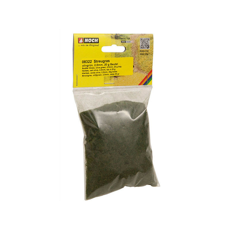 Flocage fibre herbe vert moyen 2,5 mm 20g - toutes échelles - NOCH 08322