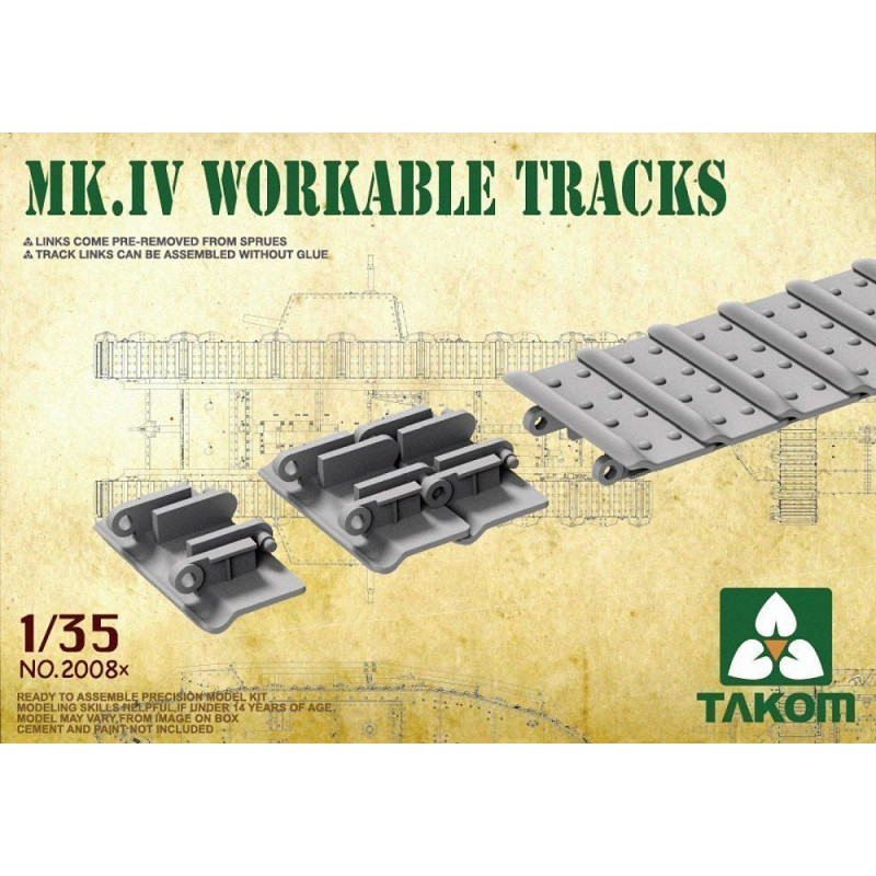 Chenilles praticables sans colle Mk IV - 1/35 - TAKOM 2008X