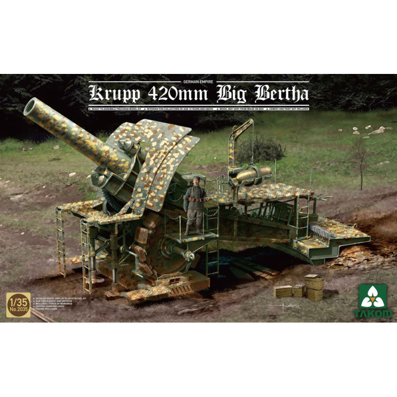 Obusier de siège Big Bertha de 420 mm de l'Empire allemand - 1/35 - TAKOM 2035