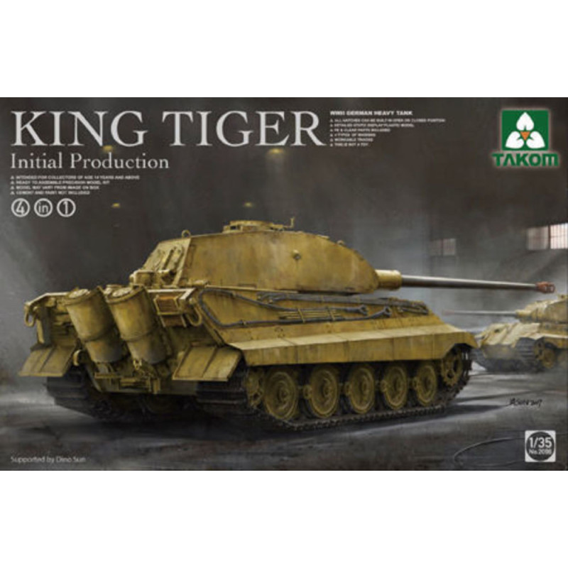 Char lourd allemand King Tiger, production initiale, 4 en 1 - 1/35 - TAKOM 2096