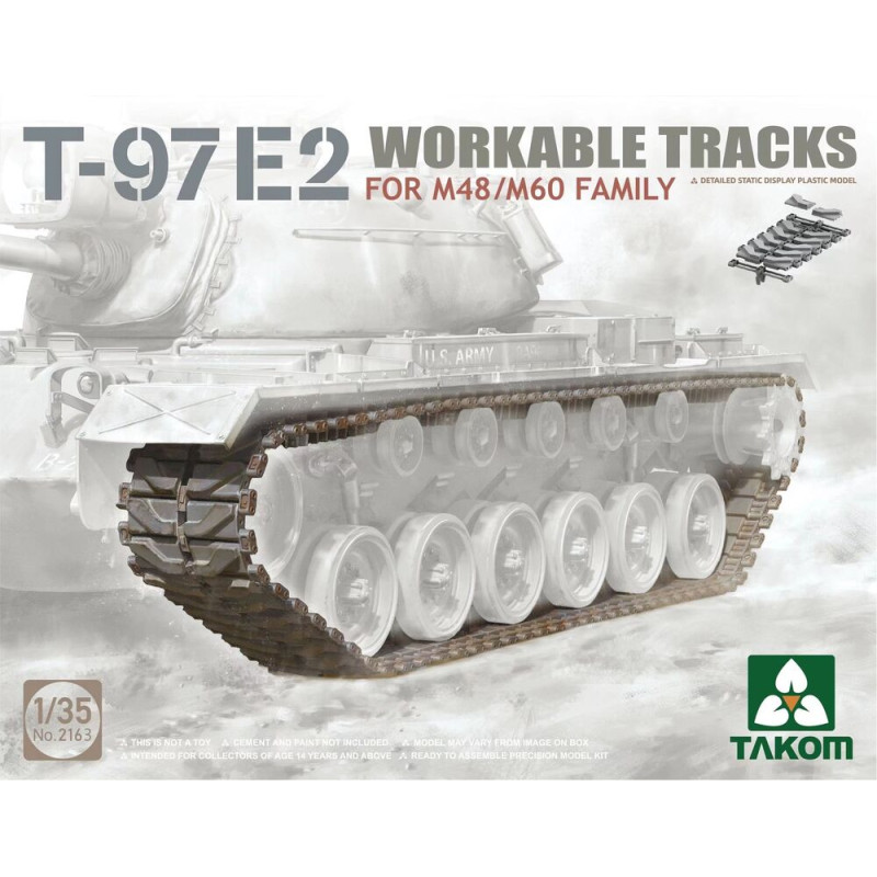 Chenilles fonctionnelles T-97E2 pour M48/M60 - 1/35 - TAKOM 2163