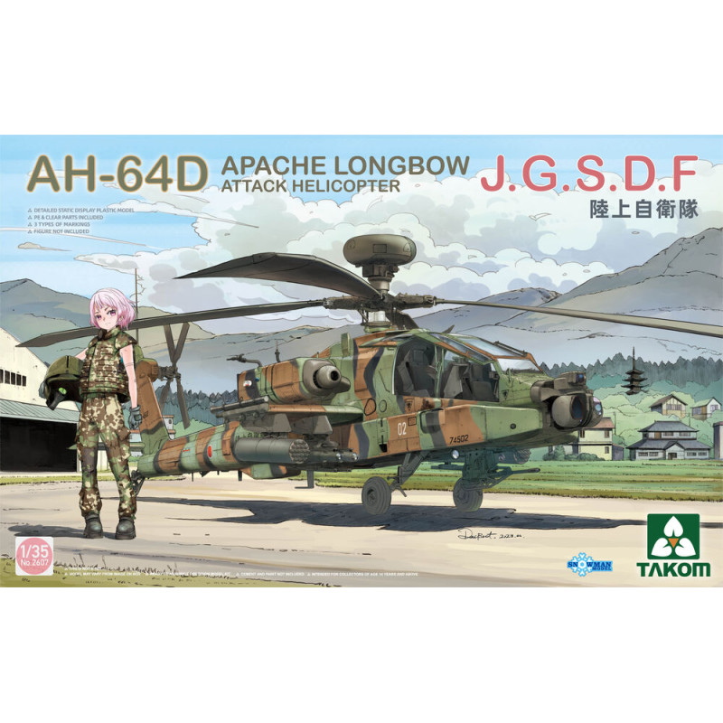 Hélicoptère d'attaque AH-64D Apache LongbowJ.G.S.D.F - 1/35 - TAKOM 2607
