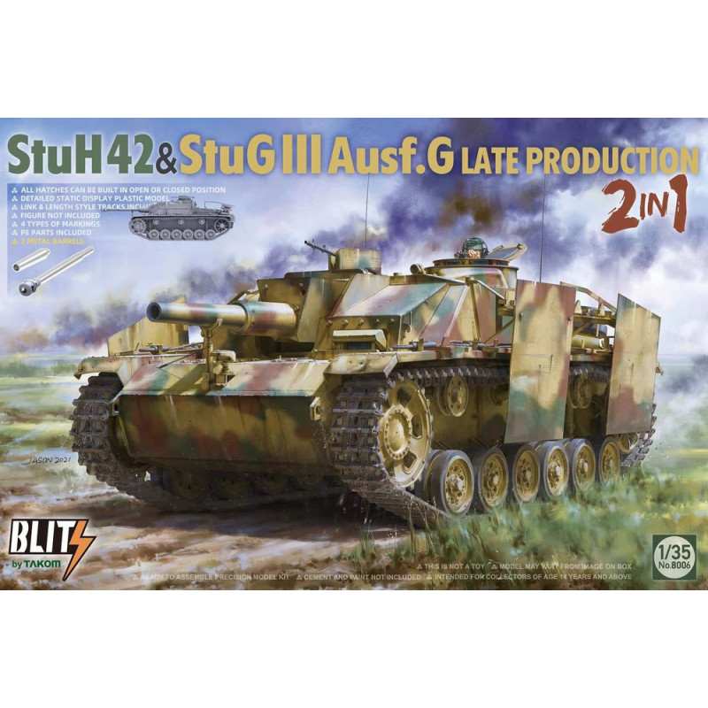 StuH 42 & StuG III Ausf.G Production tardive 2 en 1 - 1/35 - TAKOM 8006