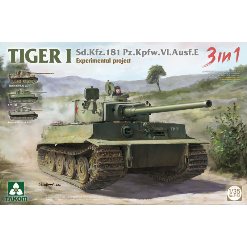 Tiger I Projet Expérimental Sd.Kfz. 181 Pz.Kpfw. VI Ausf. E - 1/35 - TAKOM 2192