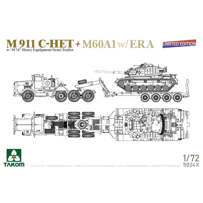M911 C-HET+semi-remorque M747+M60A1 avec blindage ERA - 1/72 - TAKOM 5024X