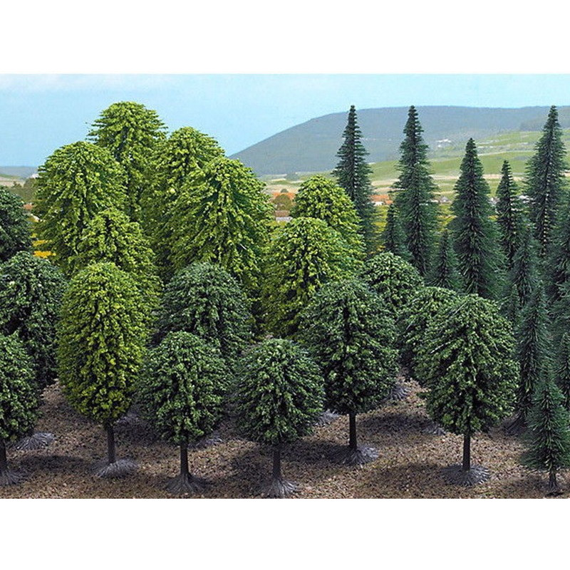 Assortiment de 50 arbres 30-60 mm - échelle N 1/160 - BUSCH 6591