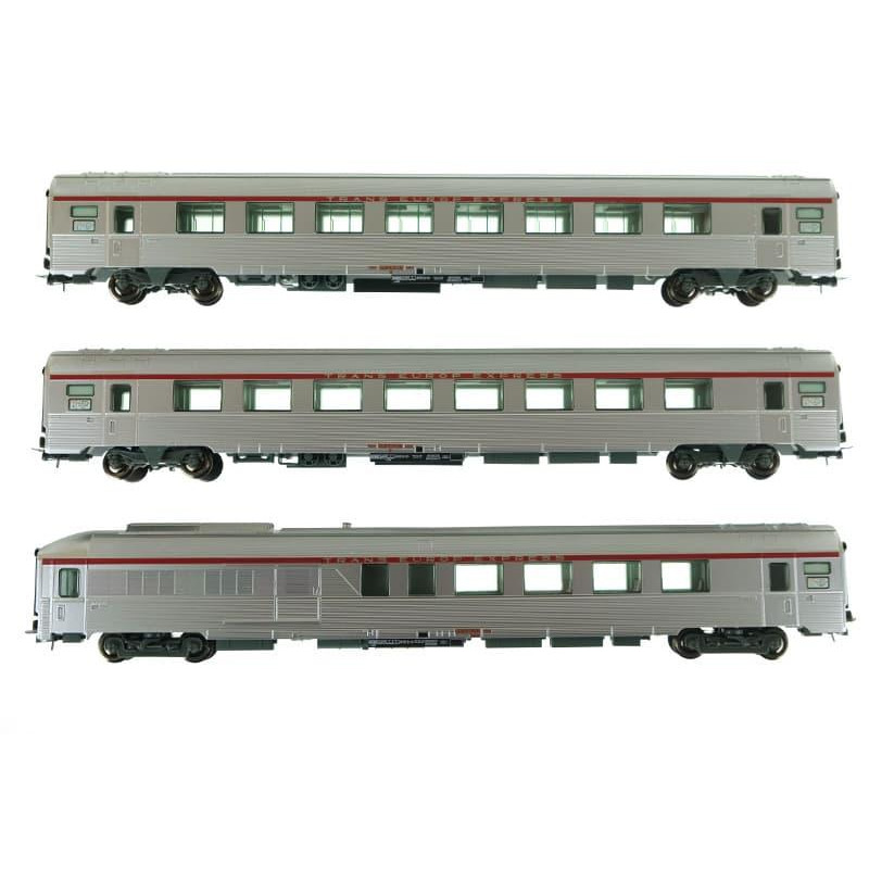 3 voitures Mistral 69 TEE A8u, A8tu , A4Dtux groupe générateur ép. IV - SNCF - HO 1/87 - JOUEF HJ4122