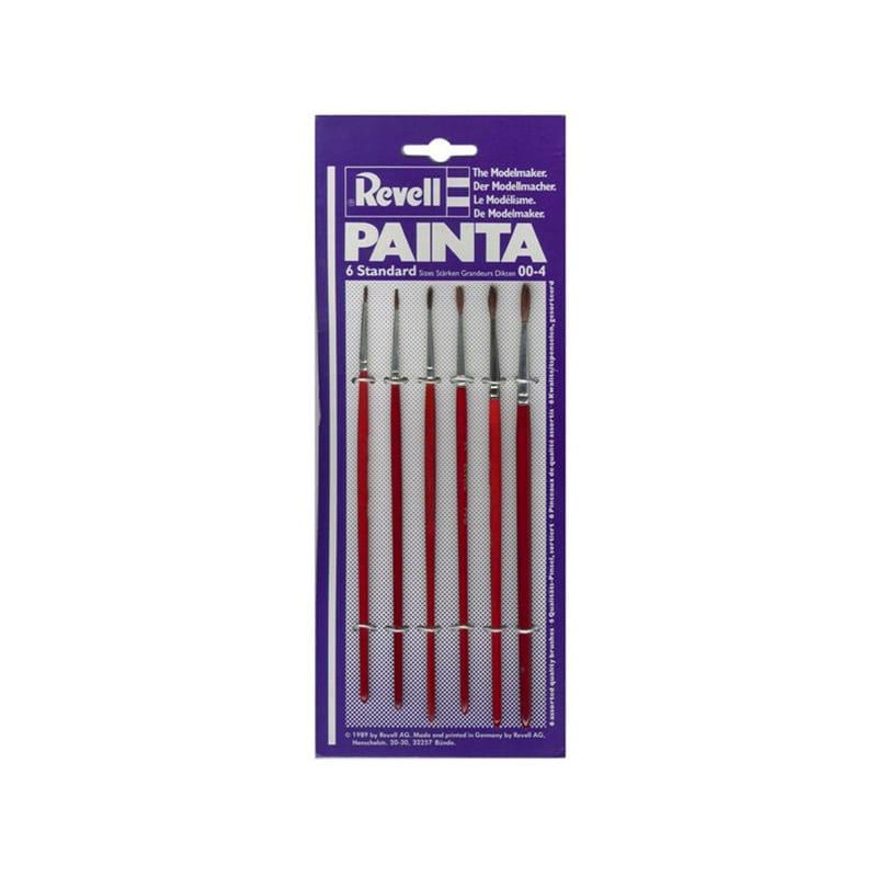 Set de 6 pinceaux standard 00-4 pour modélisme - Revell 29621