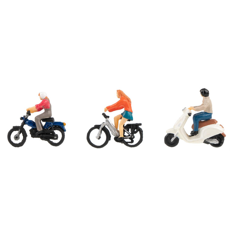 Dans la rue, Mobylette, scooter et vélo - HO 1/87 - FALLER 151801