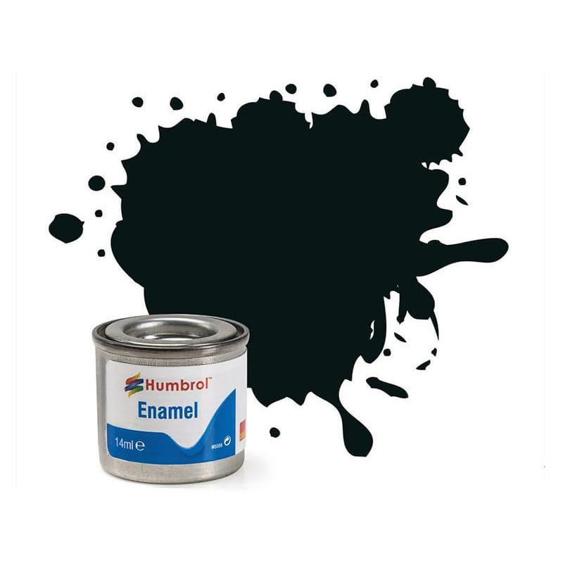 Humbrol 91 - Matt Black Green (vert noir mat) - peinture enamel 14ml AA1002