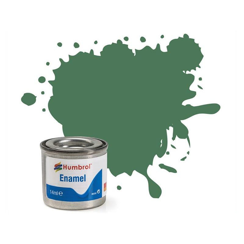 Humbrol 101 - Matt Mid Green (vert moyen mat) - peinture enamel 14ml AA1119
