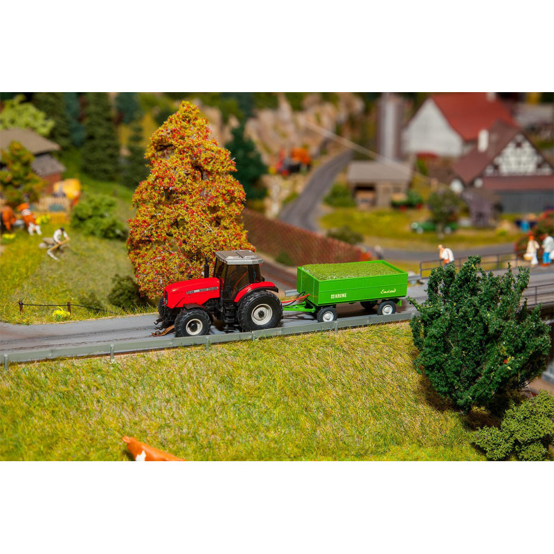 Tracteur MF Car System avec remorque - HO 1/87 - FALLER 161536