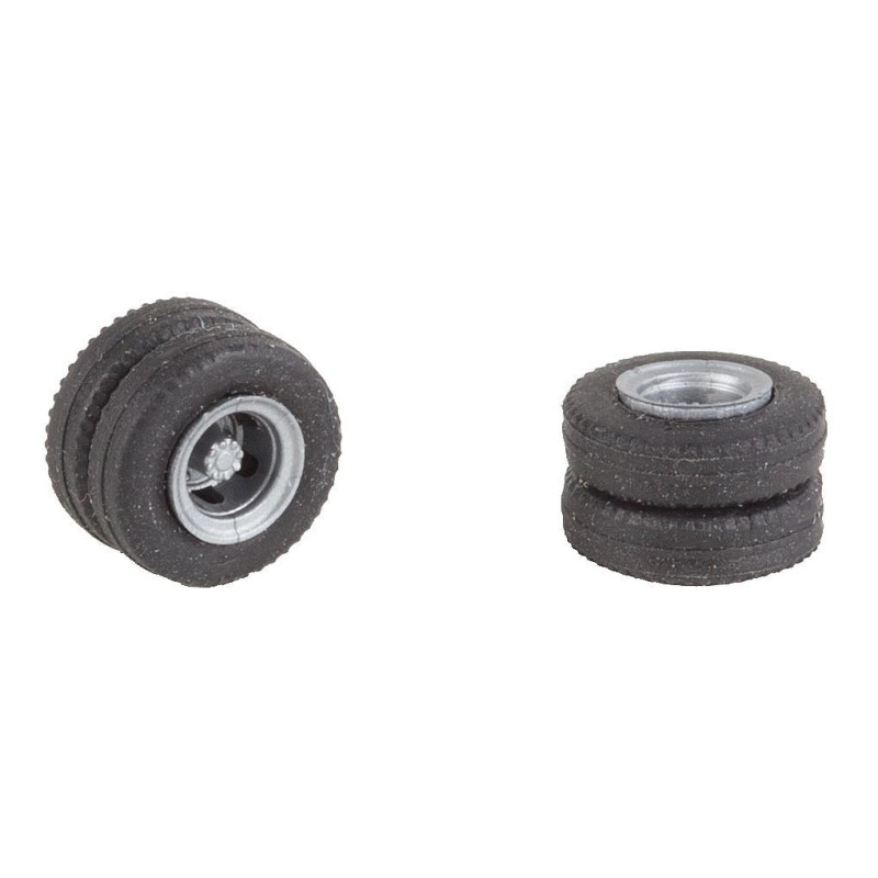 2 roues complètes essieu arrière camionnette et bus - HO 1/87 - FALLER 163117