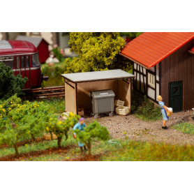 Abri à poubelles avec conteneur - HO 1/87 - FALLER 180300