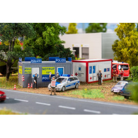 Conteneur de bureaux police et DRK - HO 1/87 - FALLER 180338