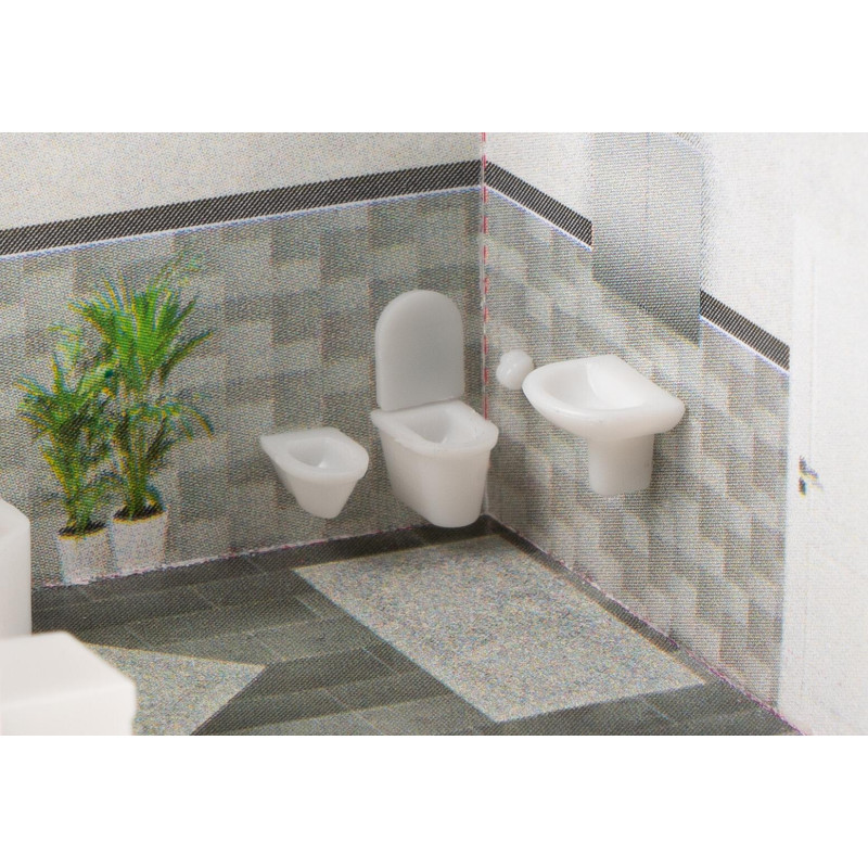Aménagement de salle de bain - HO 1/87 - FALLER 180355