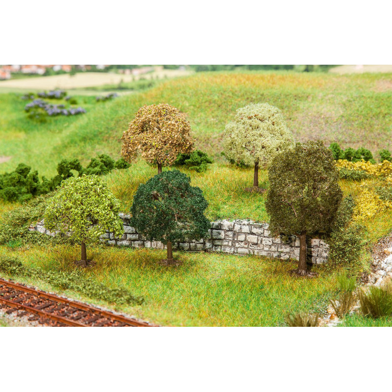 5 arbres PREMIUM, 50 à 55 mm, assortis - HO 1/87 - FALLER 181172