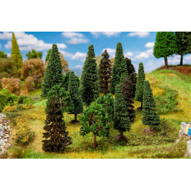 Assortiment d'arbres de forêt 70 à 90 mm (15 pièces) - HO 1/87 - FALLER 181529