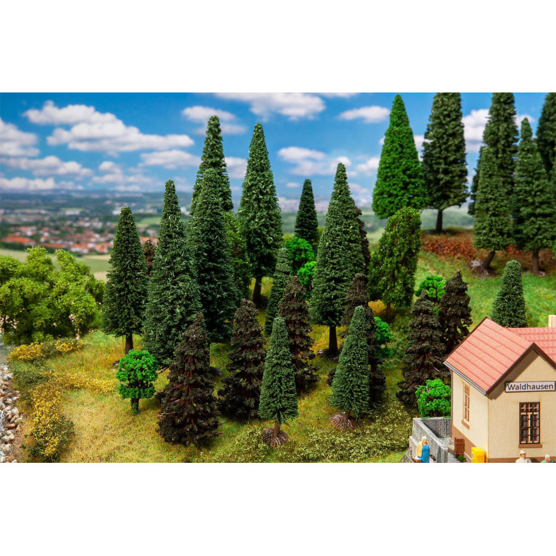 Assortiment d'arbres de forêt mixte 50 à 120 mm (30 pièces) - HO 1/87 - FALLER 181530