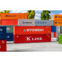 Conteneurs 40' K-Line et Hyundai, lot de 2 - HO 1/87 - FALLER 182055