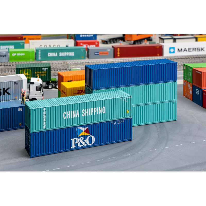 Conteneur 40' - lot de 5 - HO 1/87 - FALLER 182151