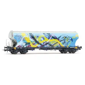 Wagon-trémie à céréales à 4 essieux et parois arrondies, « Interfracht », avec graffiti d'oiseau ép VI - RIVAROSSI HR6691