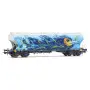 Wagon-trémie à céréales à 4 essieux et parois arrondies, « Interfracht », avec graffiti d'oiseau ép VI - RIVAROSSI HR6691