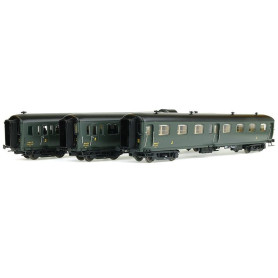 Set 3 voitures Express Nord B7, C9 et C5D SNCF - ép IIIb - HO 1/87 - 40323 LS Models