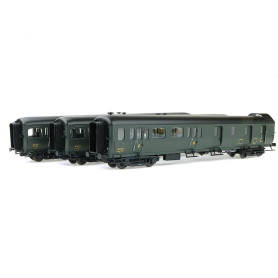 Set 3 voitures Express Nord C11, C11 et B4D SNCF - ép IIIb - HO 1/87 - 40324 LS Models
