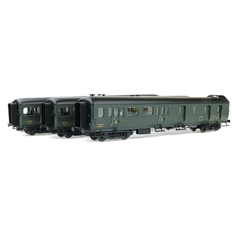 Set 3 voitures Express Nord C11, C11 et B4D SNCF - ép IIIb - HO 1/87 - 40324 LS Models